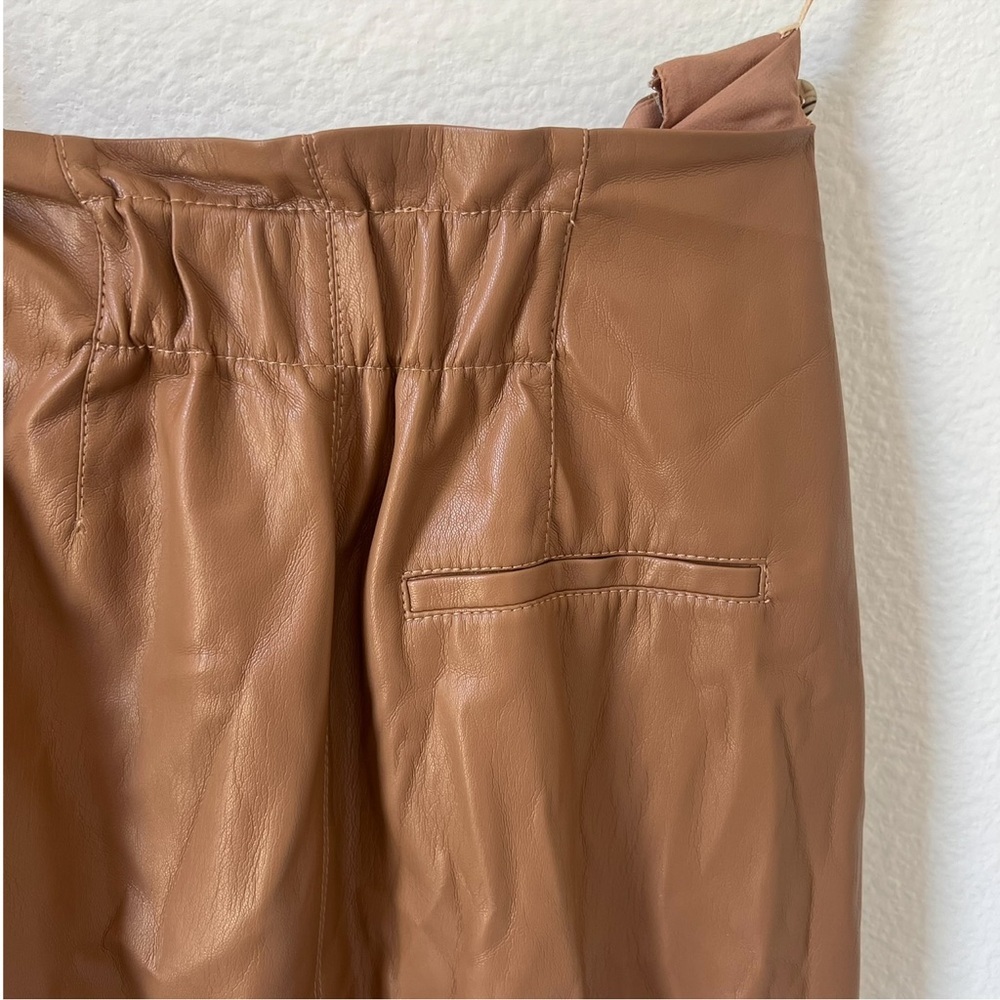 NWT Nanushka Amas Faux Leather Skirt in Camel Brown - Picture 5 of 6